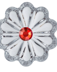 1.5" Clear SWAROVSKI ROSETTE w/ RED RHINESTONE (Set/3) Magnetic Chandelier Crystal