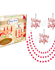 HOLIDAY CHANDELIER MAKEOVER KIT - (3) Merry & Bright + (3) 12" Red/White Crystal Garland