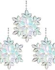 CLEAR IRIDESCENT SNOWFLAKE (Set/1) or (Set/3) MAGNETIC CHANDELIER ORNAMENT