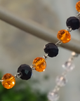 12" ORANGE/BLACK CRYSTAL BEAD MAGNETIC CHANDELIER GARLAND (Set/3)