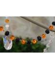 12" ORANGE/BLACK CRYSTAL BEAD MAGNETIC CHANDELIER GARLAND (Set/3)