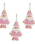 PINK SANTA (Set/3) or (Set/1) MAGNETIC CHANDELIER ORNAMENT