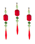 RED/GREEN DANGLE JEWEL (Set/1) OR (Set/3) MAGNETIC CHANDELIER ACCESSORY