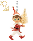 RETRO HOLIDAY ELF (Set/1 OR Set/3) - MAGNETIC CHANDELIER ORNAMENT