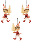 RETRO HOLIDAY ELF (Set/1 OR Set/3) - MAGNETIC CHANDELIER ORNAMENT