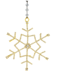 3.5" GOLD CRYSTAL JEWELED SNOWFLAKE (Set/3) MAGNETIC CHANDELIER ORNAMENT