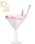 PINK PEPPERMINT MARTINI GLASS (Set/1) MAGNETIC CHANDELIER ORNAMENT