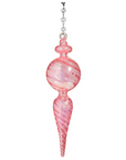 9" PINK GLASS FINIAL (Set/1) MAGNETIC CHANDELIER ORNAMENT - 2 STYLES AVAILABLE