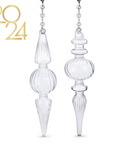 8" CLEAR GLASS FINIAL (Set/1) MAGNETIC CHANDELIER ORNAMENT - 2 STYLES AVAILABLE