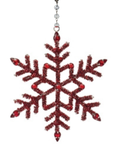 5" RED CRYSTAL JEWELED SNOWFLAKE (Set/1) OR (Set/3) MAGNETIC CHANDELIER ORNAMENT (Copy)