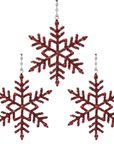 5" RED CRYSTAL JEWELED SNOWFLAKE (Set/1) OR (Set/3) MAGNETIC CHANDELIER ORNAMENT (Copy)