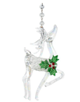 4.5" GLASS HOLLY REINDEER (Set/1) - 2 Styles Available - MAGNETIC CHRISTMAS ORNAMENT