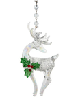 4.5" GLASS HOLLY REINDEER (Set/1) - 2 Styles Available - MAGNETIC CHRISTMAS ORNAMENT