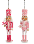 5" GLITTER BRIGHT PINK OR PASTEL PINK  NUTCRACKER (Set/1 )MAGNETIC CHANDELIER ORNAMENT