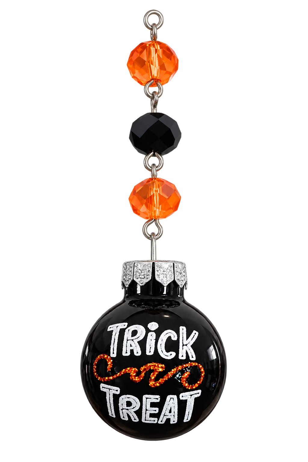 2" MINI HALLOWEEN BALL ORNAMENT (SET/3)– BLACK TRICK OR TREAT