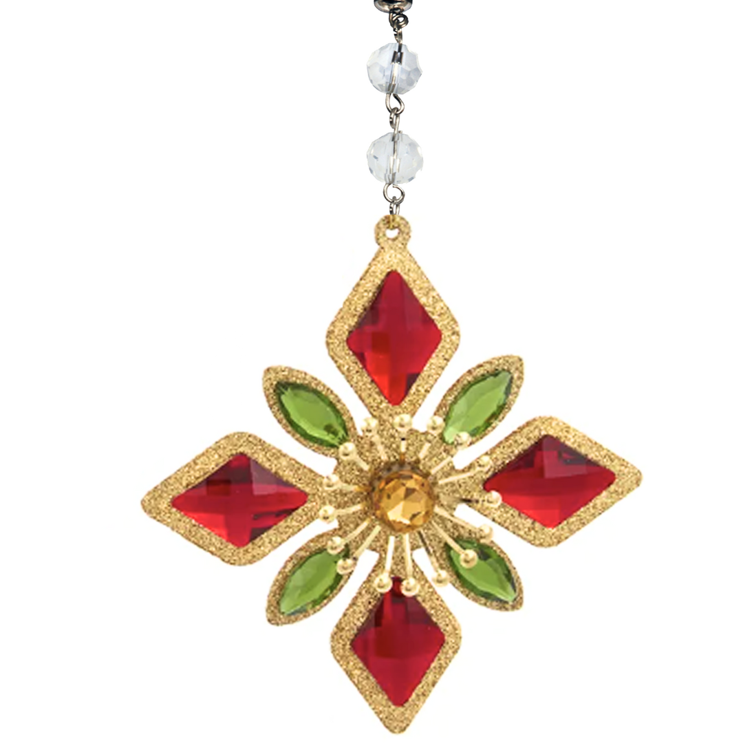 RED/GREEN/GOLD SNOWFLAKE (Set/3) MAGNETIC CHANDELIER ACCESSORY