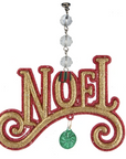 RED/GOLD NOEL (Set/3) MAGNETIC CHANDELIER ORNAMENT