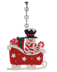 SNOWMAN SLEIGH (Set/3) MAGNETIC CHANDELIER ORNAMENT