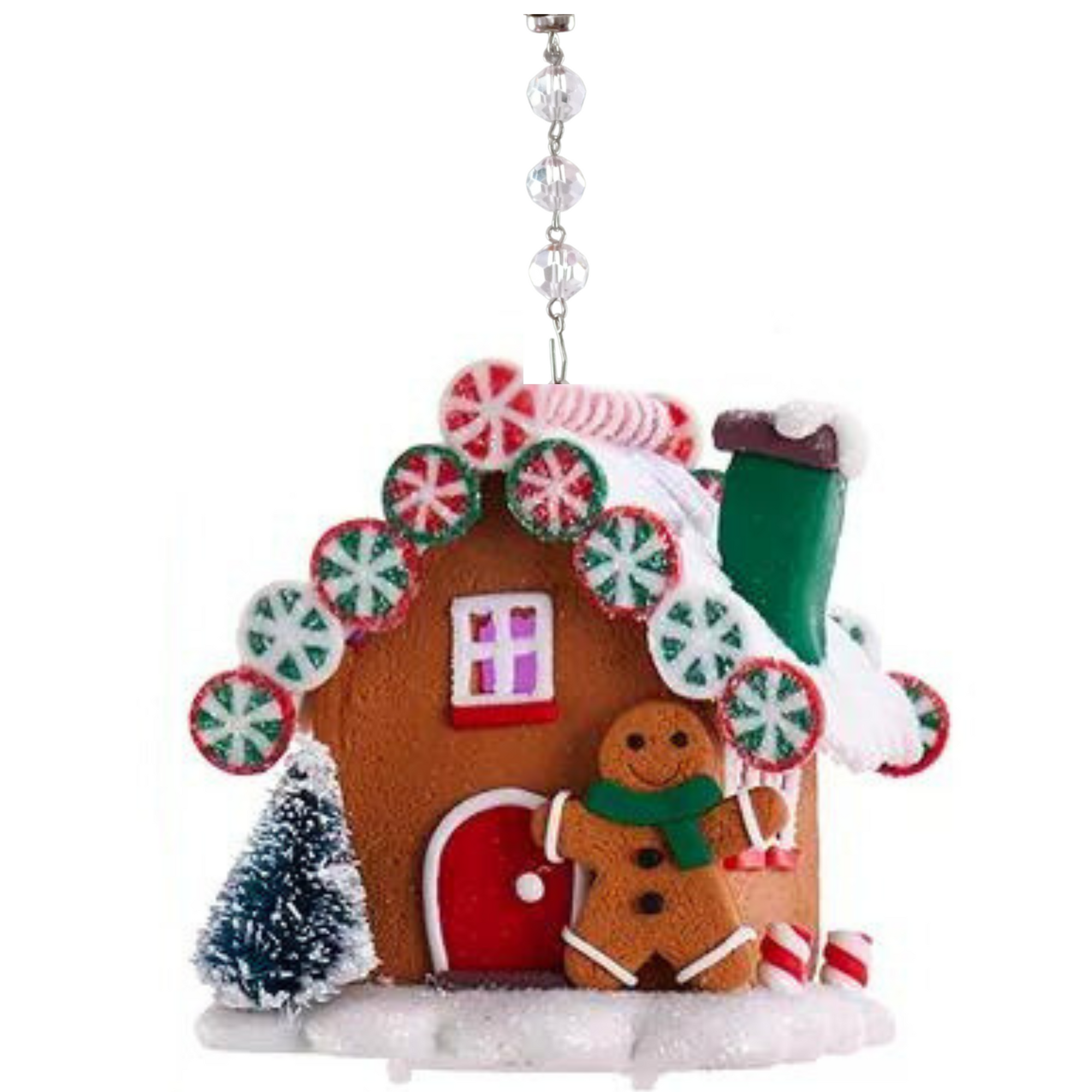 LIGHT UP GINGERBREAD HOUSE (Set 1) - Multiple Styles -MAGNETIC CHANDELIER ORNAMENT