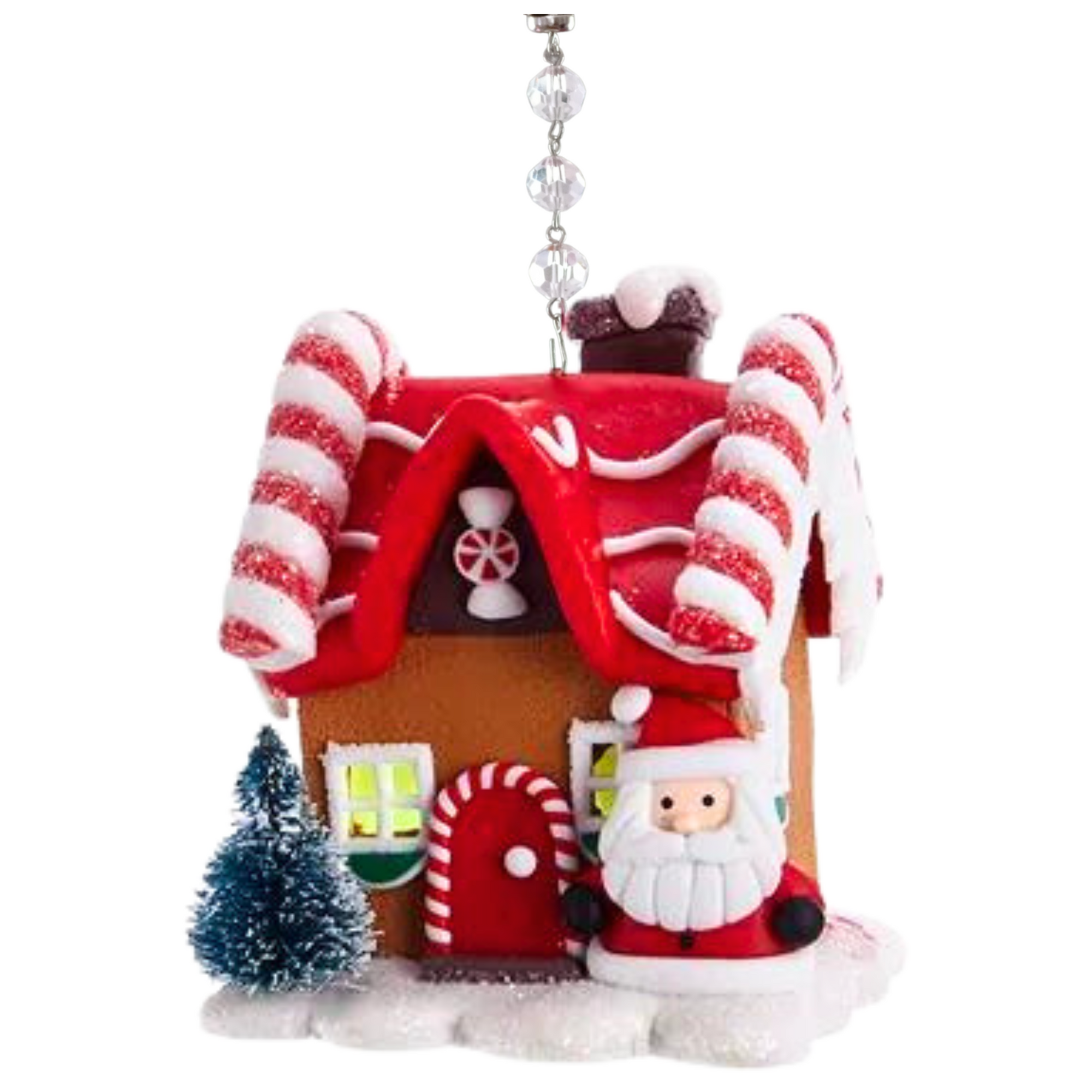 LIGHT UP GINGERBREAD HOUSE (Set 1) - Multiple Styles -MAGNETIC CHANDELIER ORNAMENT