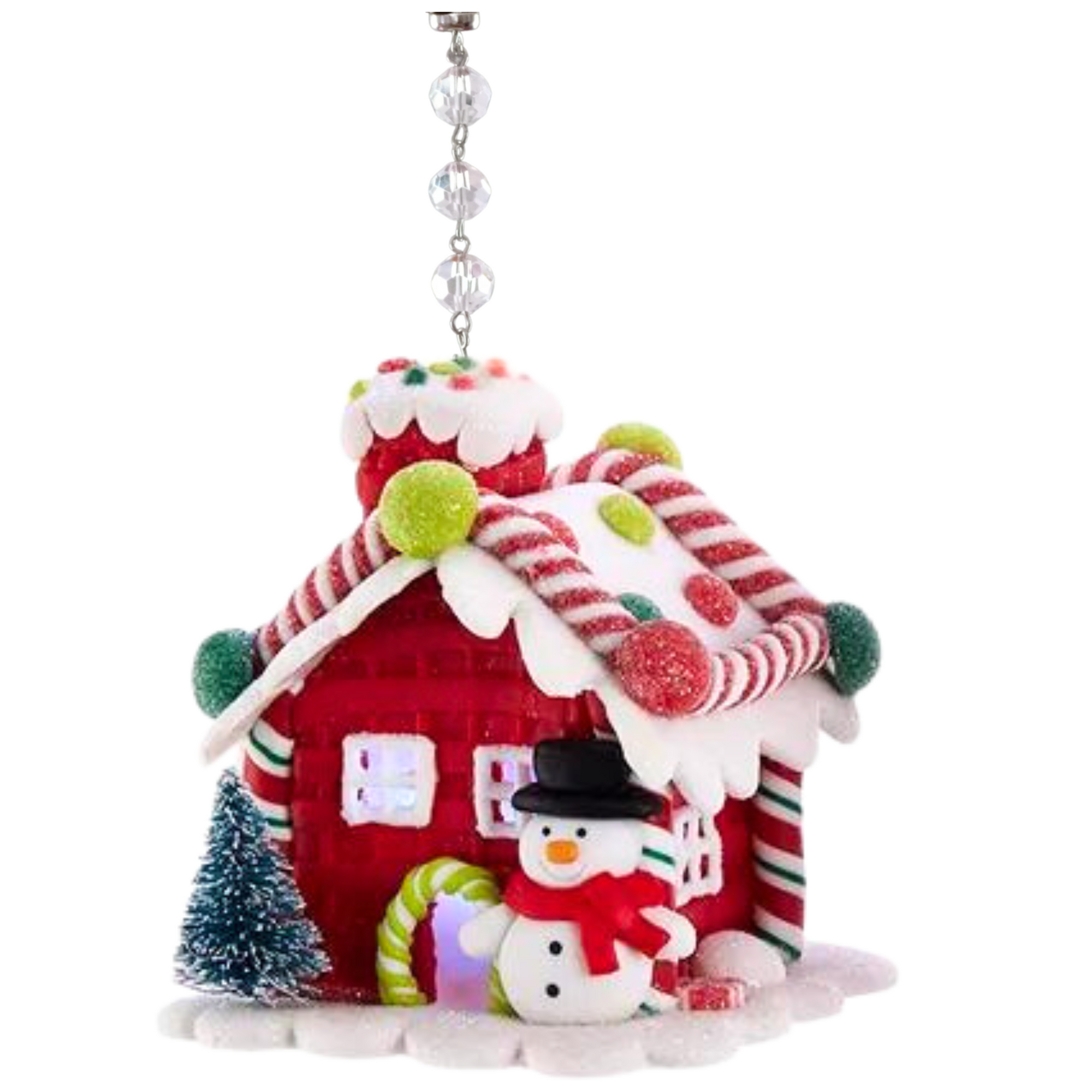 LIGHT UP GINGERBREAD HOUSE (Set 1) - Multiple Styles -MAGNETIC CHANDELIER ORNAMENT