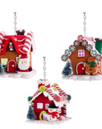 LIGHT UP GINGERBREAD HOUSE (Set 1) - Multiple Styles -MAGNETIC CHANDELIER ORNAMENT