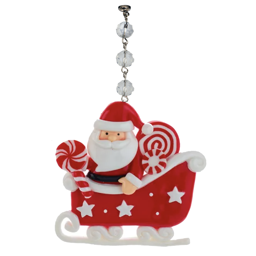 SANTA SLEIGH (Set/1) MAGNETIC CHANDELIER ORNAMENT