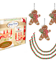 HOLIDAY CHANDELIER MAKEOVER KIT - (3) Gingerbread Girl + (3) 12" Red/Green Bead Crystal Garland