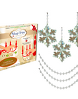 HOLIDAY CHANDELIER MAKEOVER KIT - (3) Crystal Snowflake + (3) 12" Clear Crystal Garland