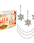 HOLIDAY CHANDELIER MAKEOVER KIT - (3) Crystal Star + (3) 12" Clear Crystal Garland