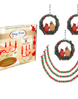 HOLIDAY CHANDELIER MAKEOVER KIT - (3) Cardinal Wreath + (3) 12" Red/Green Bead Crystal Garland (Copy)