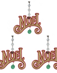 RED/GOLD NOEL (Set/3) MAGNETIC CHANDELIER ORNAMENT