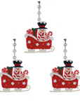 SNOWMAN SLEIGH (Set/3) MAGNETIC CHANDELIER ORNAMENT