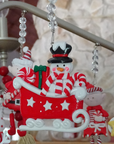 SNOWMAN SLEIGH (Set/3) MAGNETIC CHANDELIER ORNAMENT