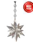 CLEAR CRYSTAL STAR (Set/3) MAGNETIC CHANDELIER ORNAMENT