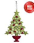 GLITTER RED/GREEN TREE (Set/1) MAGNETIC CHANDELIER ORNAMENT