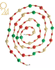 54" ( 4.5 Feet) Red/Green/Gold SMALL BALL Garland