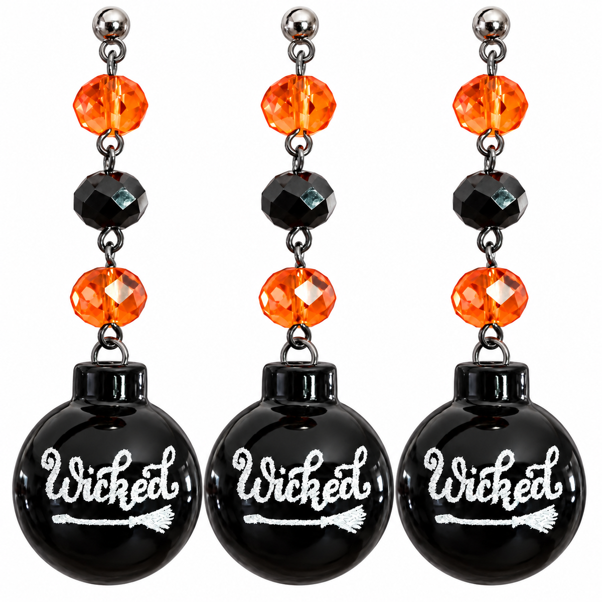 2" MINI HALLOWEEN BALL ORNAMENT (SET/3)– WICKED