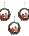 CARDINAL WREATH (Set/1) OR (SET/3) MAGNETIC CHANDELIER ORNAMENT