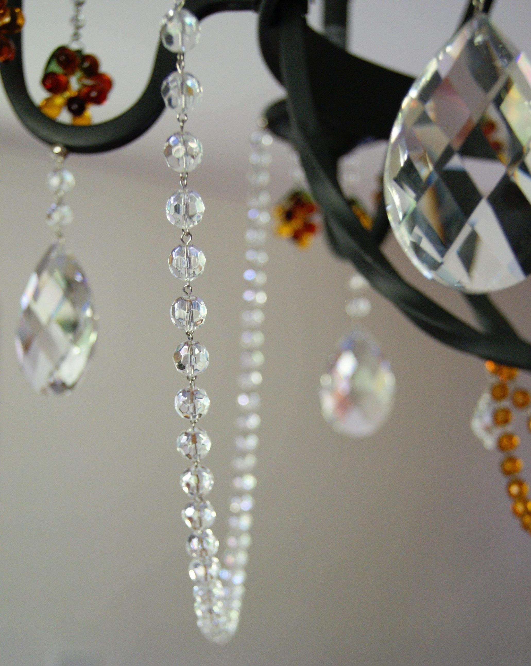 FACETED CRYSTAL BEAD GARLAND Magnetic Chandelier Garland TrimKit® - (3) 12" Magnetic Strands per Box Chandelier Crystals | Magnetic Crystals | Lamp Crystals MagTrim  (1148287493)