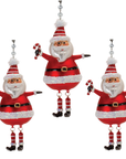 6.25" GLASS SANTA (Set/1) or (Set/3) MAGNETIC CHANDELIER ORNAMENT