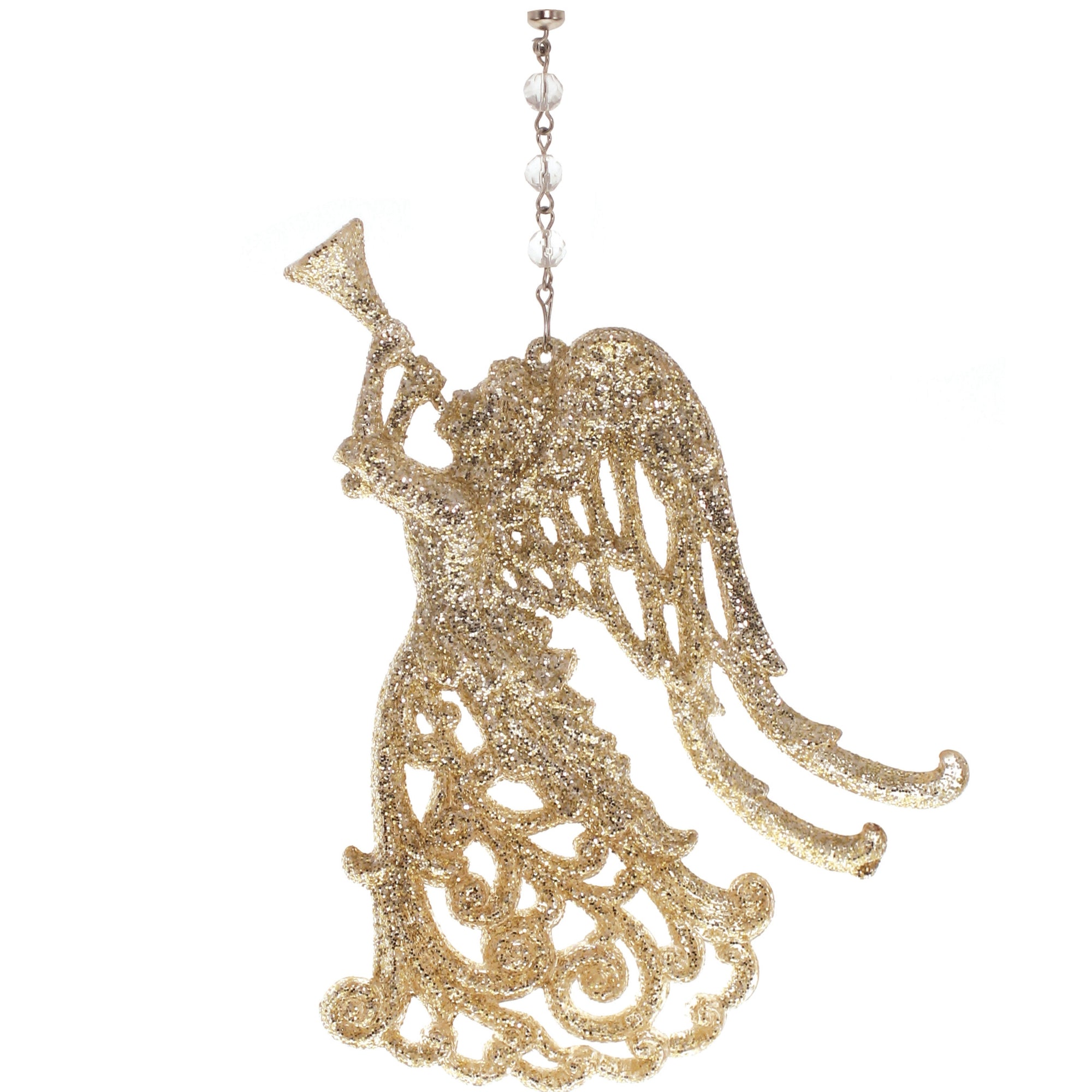 GOLD GLITTER ANGEL (Set/3) MAGNETIC CHANDELIER ORNAMENT