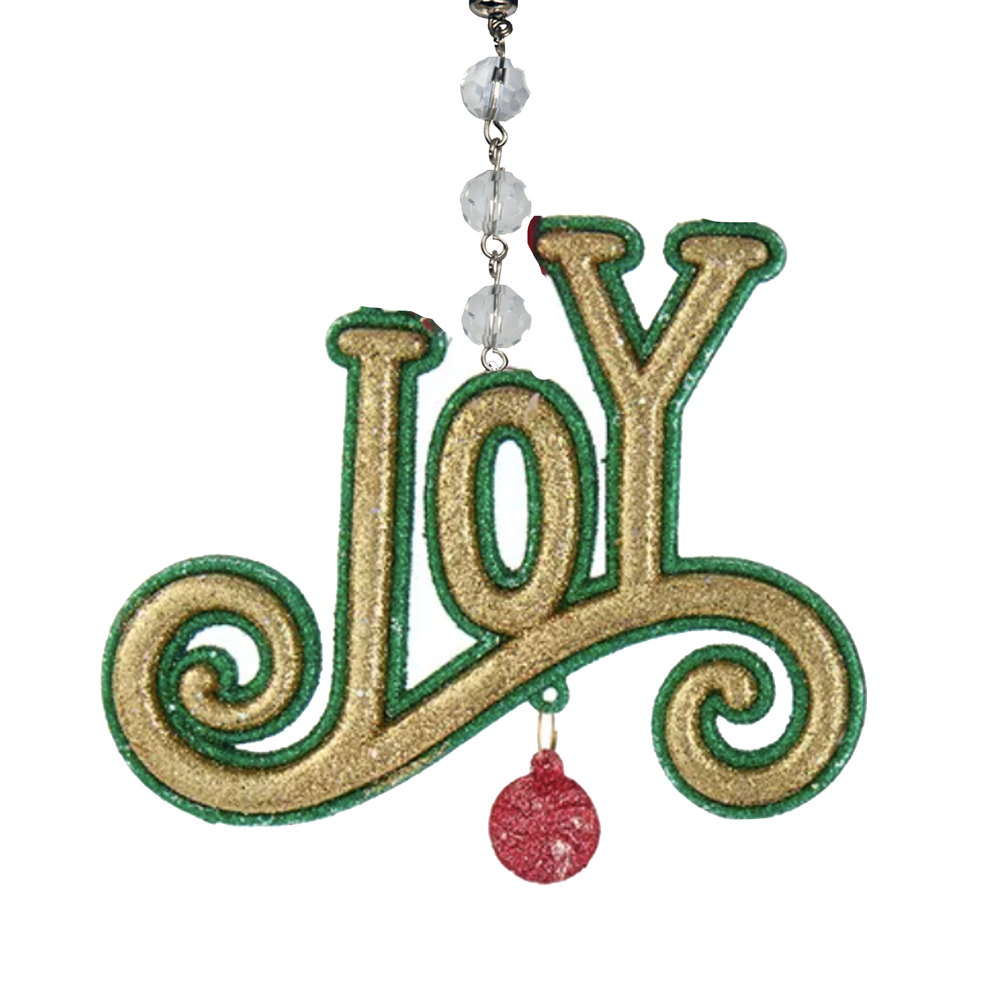 GREEN/GOLD JOY (Set/3) MAGNETIC CHANDELIER ORNAMENT