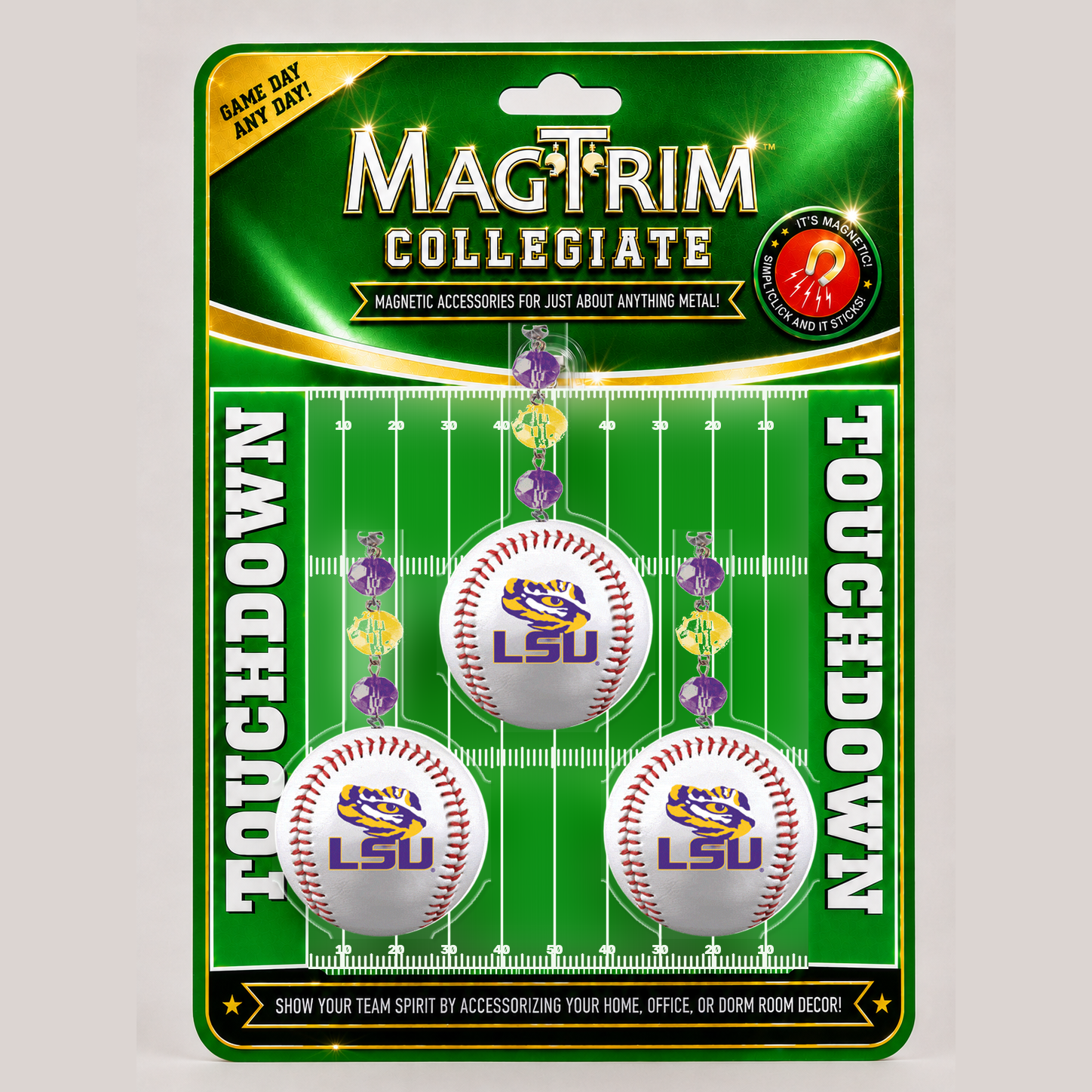 Louisiana State University - Team Baseball magnetic chandelier ornament