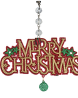 RED/GOLD MERRY CHRISTMAS (Set/3) MAGNETIC CHANDELIER ORNAMENT