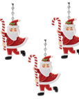 CANDY CANE SANTA  (Set/3) MAGNETIC CHANDELIER ORNAMENT