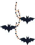 12" BAT GARLAND (Orange+ Black)  MAGNETIC CHANDELIER GARLAND (Set/3)