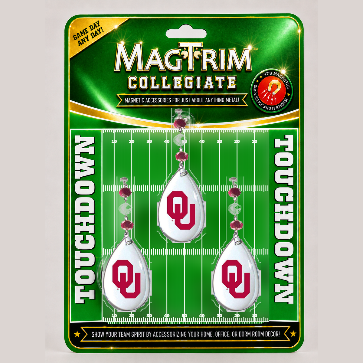 University of Oklahoma - Logo Crystal magnetic chandelier ornament