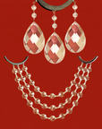 COMPLETE CHANDELIER MAKEOVER KIT - 3" Classic Weaved Almond Magnetic Crystal + Magnetic Chandelier Garland ( 6 Piece Kit)