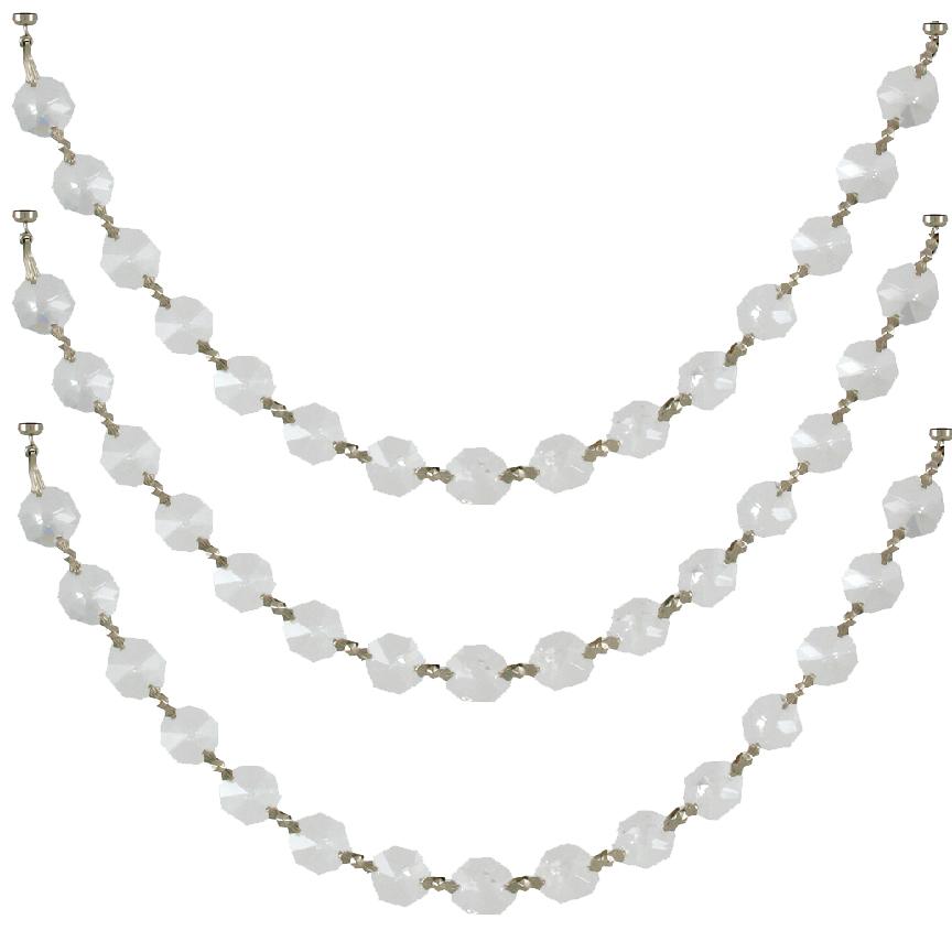 12&quot; CLEAR CRYSTAL OCTAGON MAGNETIC CHANDELIER GARLAND (Set/3) - MagTrim Designs LLC